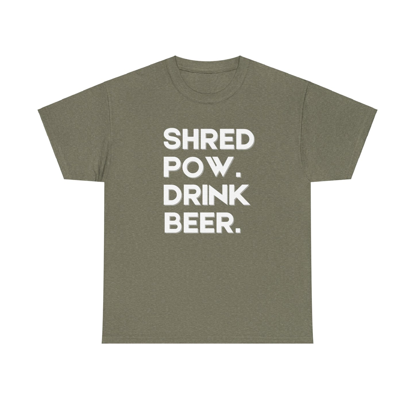 SHRED POW. DRINK BEER. Park City Brewing Cotton Tee